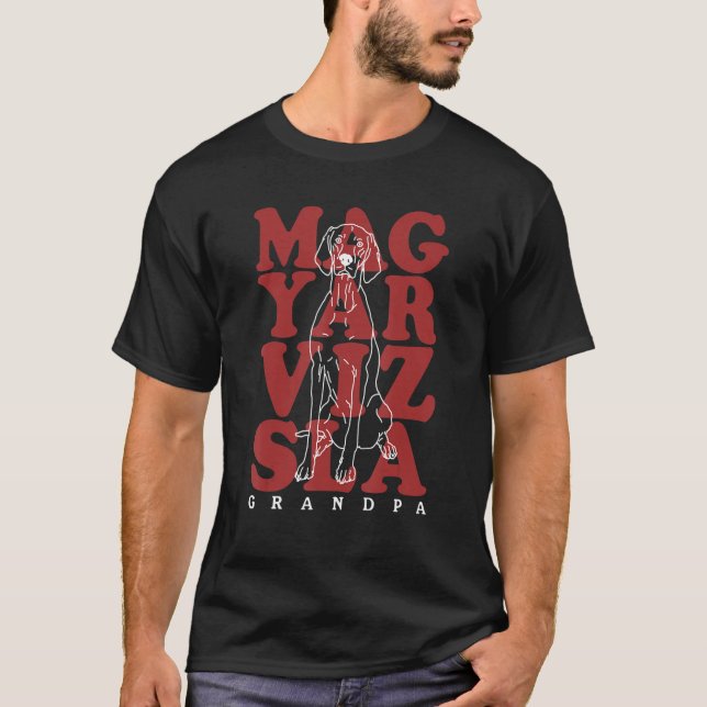 Mens Magyar Vizsla Grandpa Dog Hungarian Short Hai T-Shirt (Front)