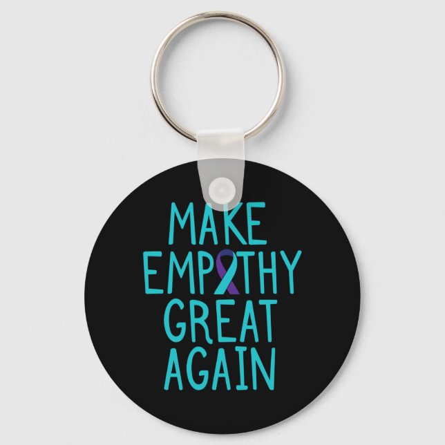 Mens Make Empathy Great Suicide Awareness Mental Key Ring (Front)
