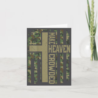 Men's Make Heaven Crowded Camo Christian Patriotic Card