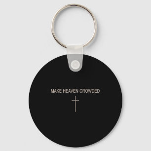 Men's Make Heaven Crowded Cross Christian Minimali Key Ring