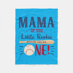 Mens Mama Mum First Birthday Little Rookie Fleece Blanket