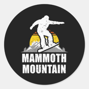 Mens Mammoth Mountain Shirt Snowboarding Mens Snow Classic Round Sticker