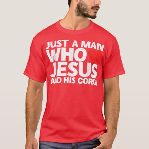 Mens Man Jesus Corgi Lover, Dog Lover Pet Love Pup T-Shirt