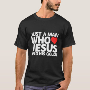 Mens Man Jesus Goldi Dog Pet Puppy Golden Retrie T-Shirt