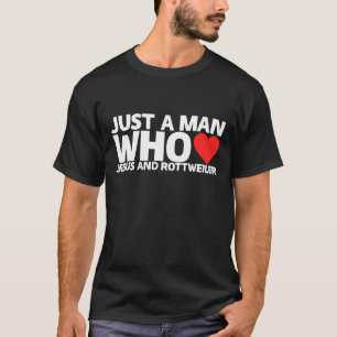 Mens Man Jesus Rottweiler  Dog  Pet Love Puppy Rot T-Shirt