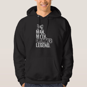 Mens Man Myth Drummer Legend Drums Mens Vintage Da Hoodie