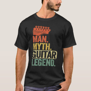 Mens Man Myth Guitar Legend Vintage Guitarist Dad  T-Shirt