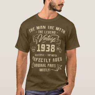 Mens Man Myth Legend 1938 84th Birthday Tee For 84