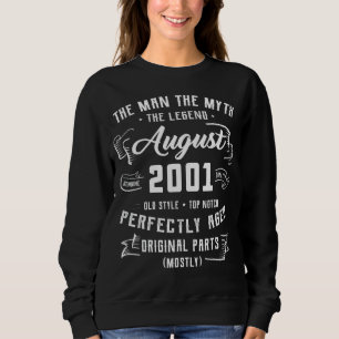 Mens Man Myth Legend August 2001 21st Birthday 21 Sweatshirt