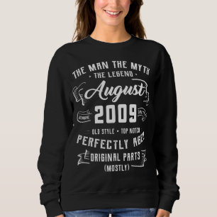 Mens Man Myth Legend August 2009 13th Birthday  13 Sweatshirt