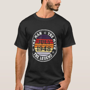 Mens Man Myth Legend July 1948 75th Birthday 75 Y T-Shirt