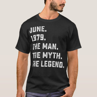 Mens Man Myth Legend June 1979 42th Birthday Tee F