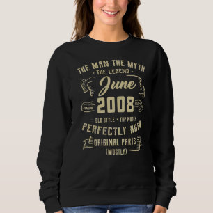Mens Man Myth Legend June 2008 14th Birthday 14 Ye Sweatshirt
