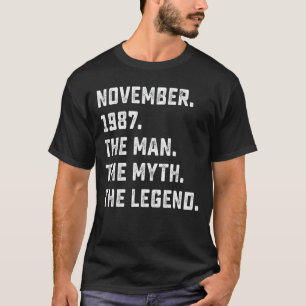 Mens Man Myth Legend November 1987 35th Birthday T-Shirt