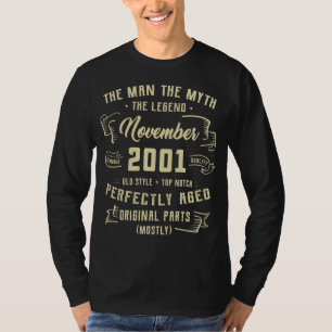 Mens Man Myth Legend November 2001 21st Birthday T-Shirt