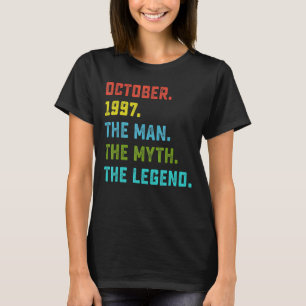 Mens Man Myth Legend October 1997 25th Birthday T-Shirt