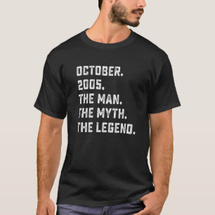 Mens Man Myth Legend October 2005 17th Birthday  1 T-Shirt