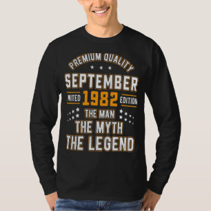Mens Man Myth Legend September 1982 40th Birthday  T-Shirt