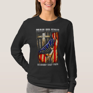 Mens Man Of God Husband Dad Papa  American Father' T-Shirt