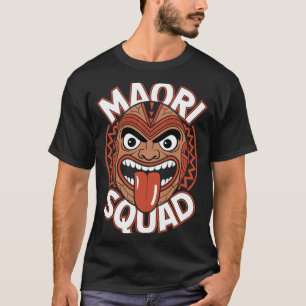 Mens Maori Squad Tribal Warrior Face Haka Kiwi T-Shirt