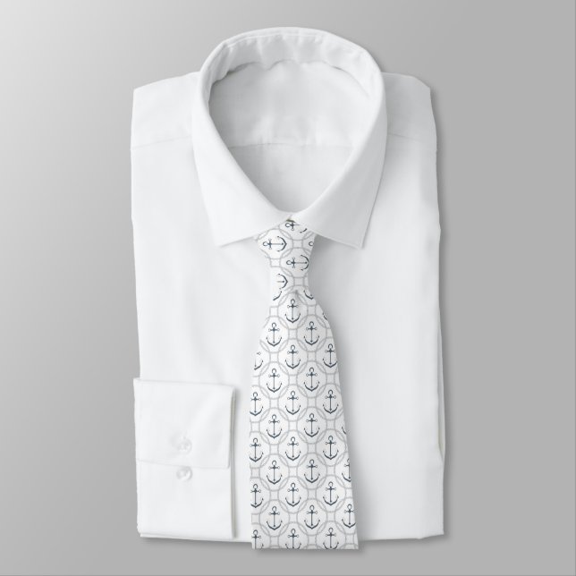 Men's Maritime Anchor Tie (Tied)