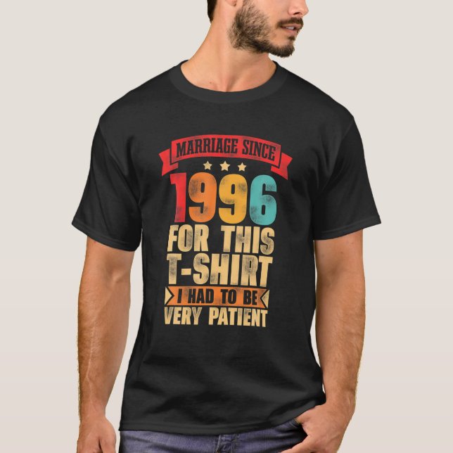 Mens Marriage Since 1996 25Th Wedding Anniversary T-Shirt (Front)
