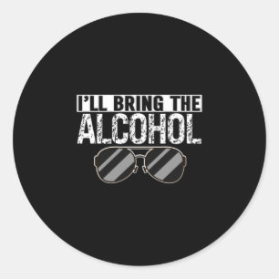 Mens matching bachelor party groom groomsmen classic round sticker