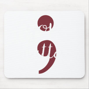 Mens Matter Semicolon Art For Prevention Mouse Pad