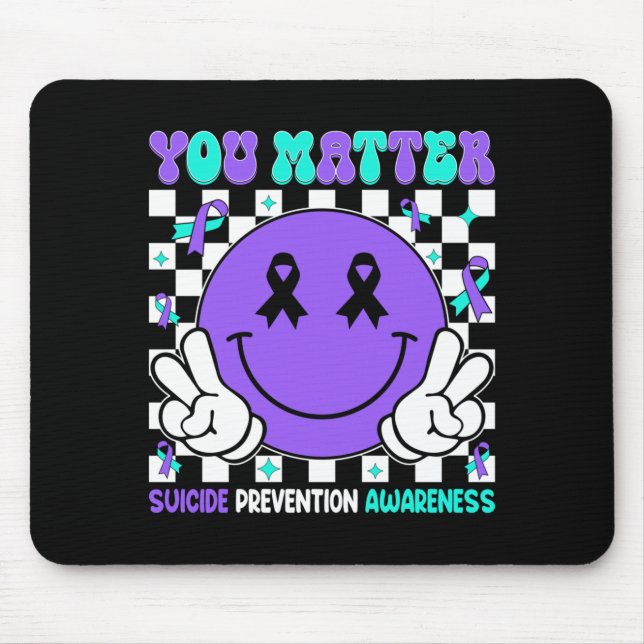 Mens Matter Suicide Prevention Awareness Teal Mouse Pad (Front)
