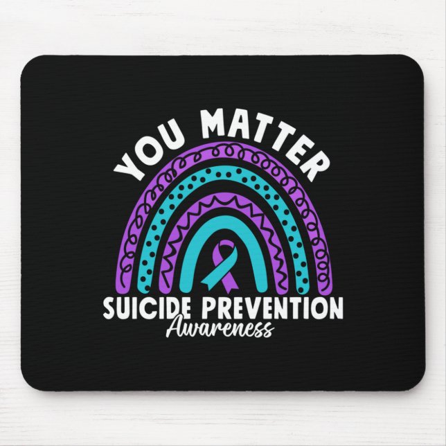 Mens Matter Suicide Prevention Awareness Teal Mouse Pad (Front)