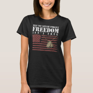 Mens May We Never Forget Freedom Isnt Free Usa Fla T-Shirt