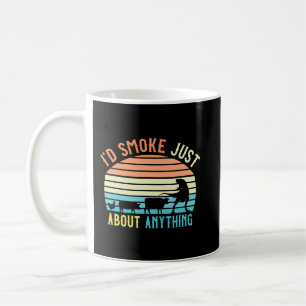 Mens Meat Smoking Gift Retro BBQ Grilling Meat Id  Coffee Mug