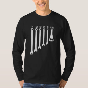 Mens Mechanic Car Beer Alcohol Wrench Craftsman T-Shirt