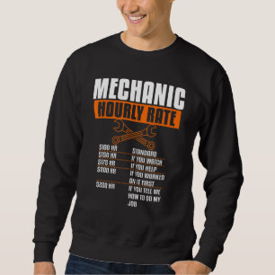 Mens Mechanic Hourly Rate Aeroplane Aircraft Mecha Sweatshirt