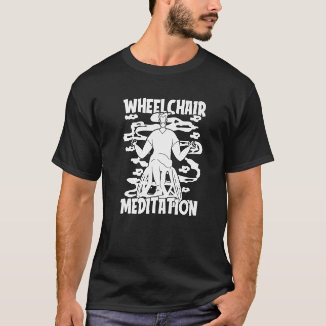 Mens Meditation Wheelchair Zen - Calmness Spiritua T-Shirt (Front)