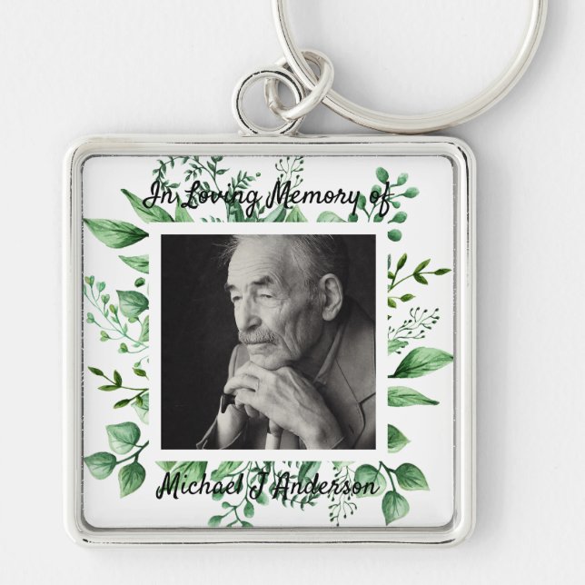 Mens Memorial Gift Bereavement Photo Loving Memory Key Ring (Front)