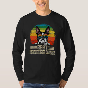 Mens Men Best Boston Terrier Dad Ever Vintage Fath T-Shirt