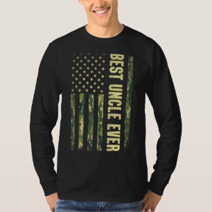 Mens Men Best Uncle Ever Usa Flag Camouflage Fathe T-Shirt