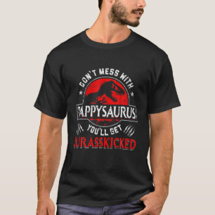 Mens Men Father's Day Distressed Pappysaurus Dinos T-Shirt