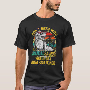 Mens Men Father's Day Funny Grandadsaurus Dinosaur T-Shirt