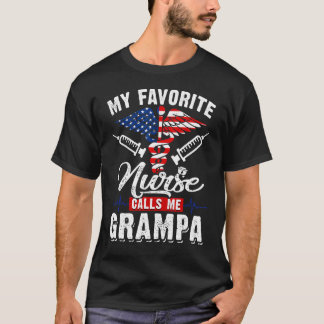 Mens  Men My Favourite Nurse Calls Me Grampa Patri T-Shirt