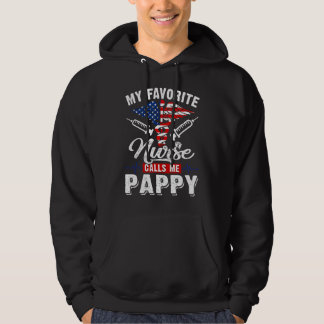 Mens  Men My Favourite Nurse Calls Me Pappy Patrio Hoodie