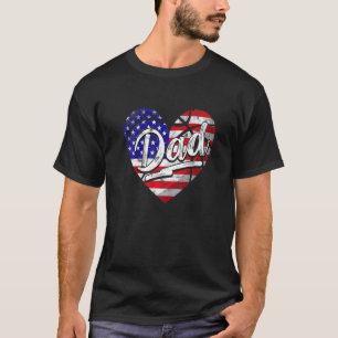 Mens Men Patriotic American Flag Heart Basketball T-Shirt