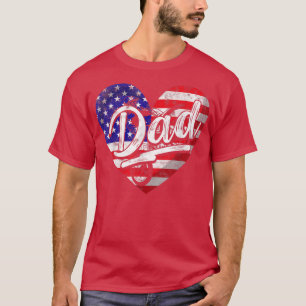 Mens Men Patriotic American Flag Heart Motocross D T-Shirt
