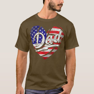 Mens Men Patriotic American Flag Heart Volleyball T-Shirt