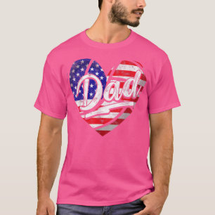 Mens Men Patriotic American Flag Heart Volleyball T-Shirt