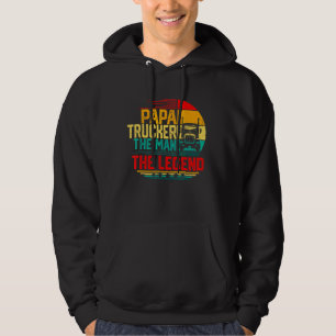 Mens Men Vintage Papa Trucker The Man The Legend Hoodie