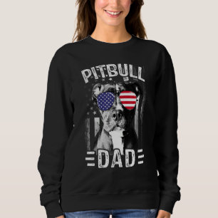 Mens Mens Best Pitbull Dad Ever Dog Usa Flag 4th Sweatshirt