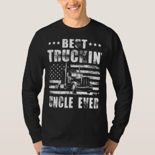 Mens Mens Best Truckin' Uncle Ever American Flag S T-Shirt