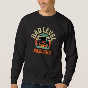 Mens Mens Dad Level Unlocked Expectant Father Dad Sweatshirt